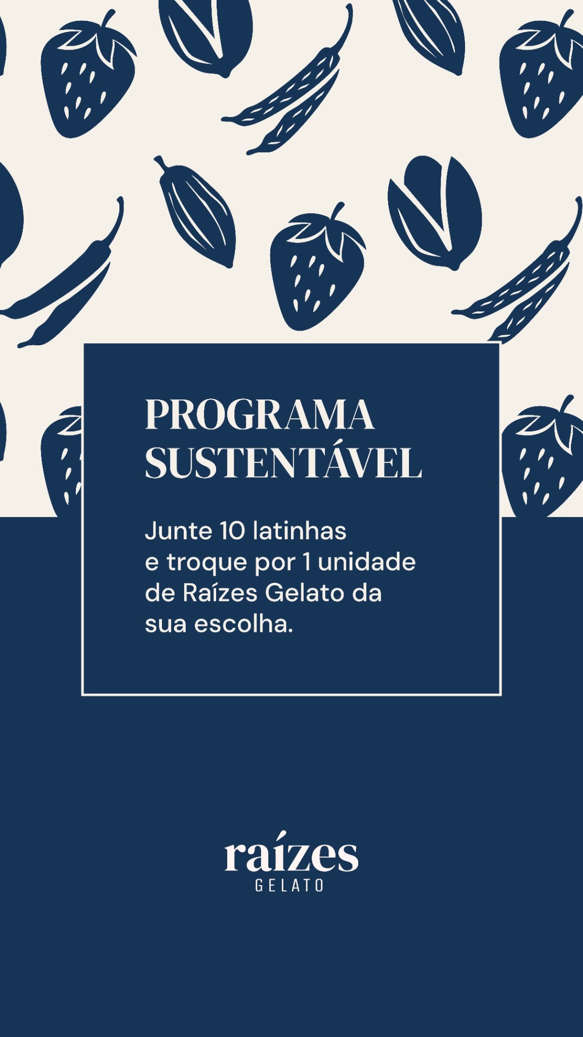 Post da Raízes Gelato sobre programa sustentável
